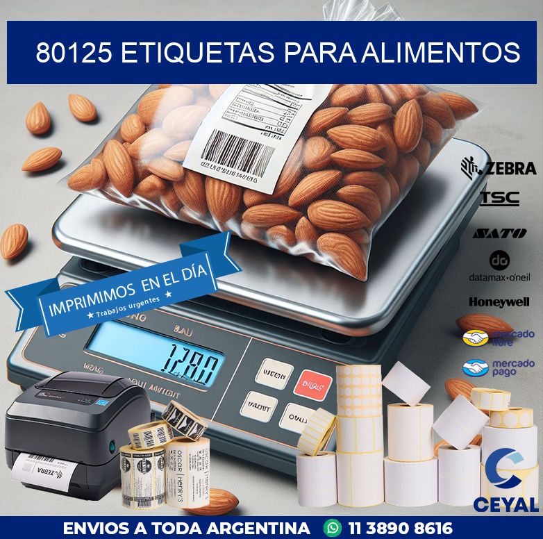 80125 ETIQUETAS PARA ALIMENTOS