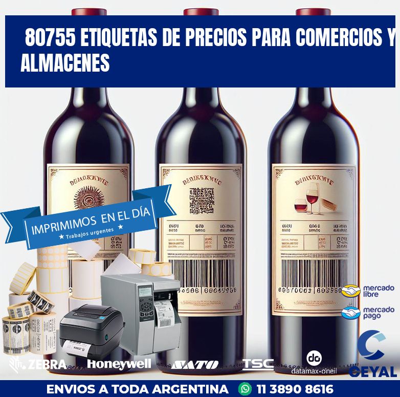 80755 ETIQUETAS DE PRECIOS PARA COMERCIOS Y ALMACENES
