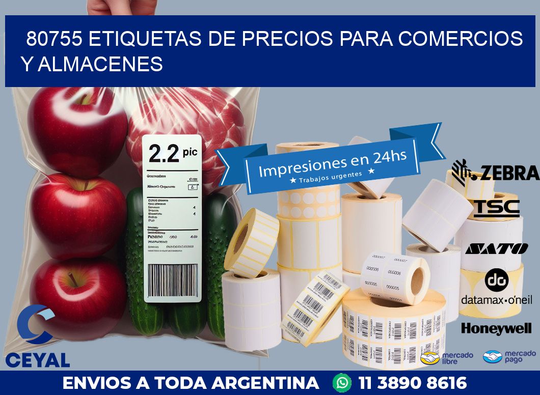80755 ETIQUETAS DE PRECIOS PARA COMERCIOS Y ALMACENES