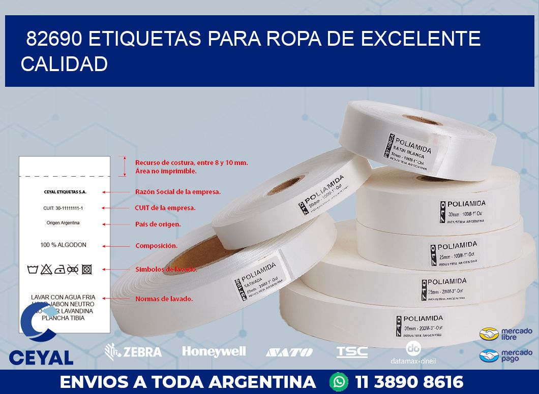 82690 ETIQUETAS PARA ROPA DE EXCELENTE CALIDAD