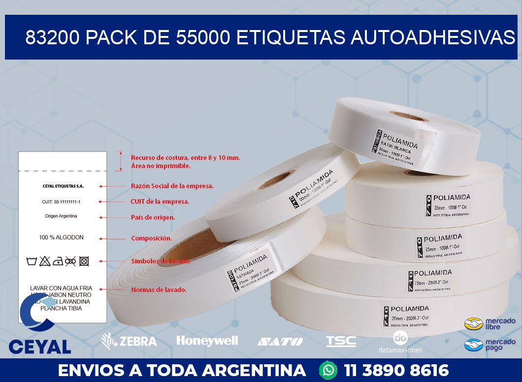 83200 PACK DE 55000 ETIQUETAS AUTOADHESIVAS
