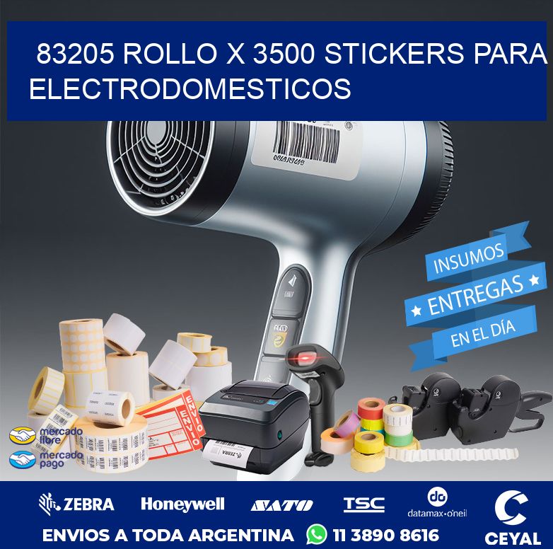 83205 ROLLO X 3500 STICKERS PARA ELECTRODOMESTICOS