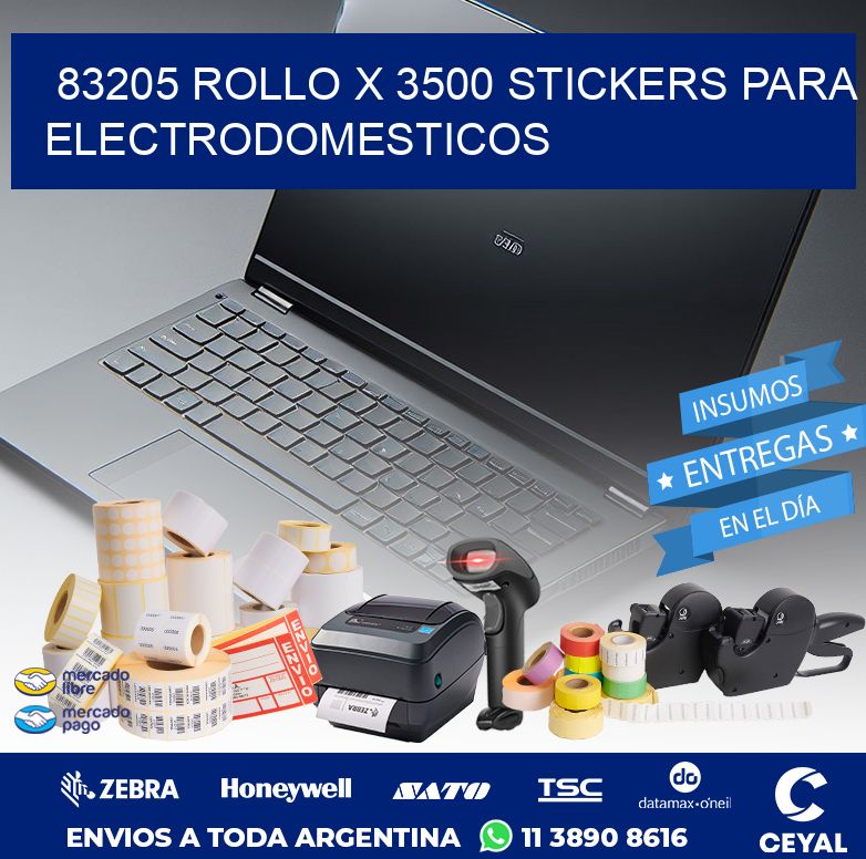83205 ROLLO X 3500 STICKERS PARA ELECTRODOMESTICOS