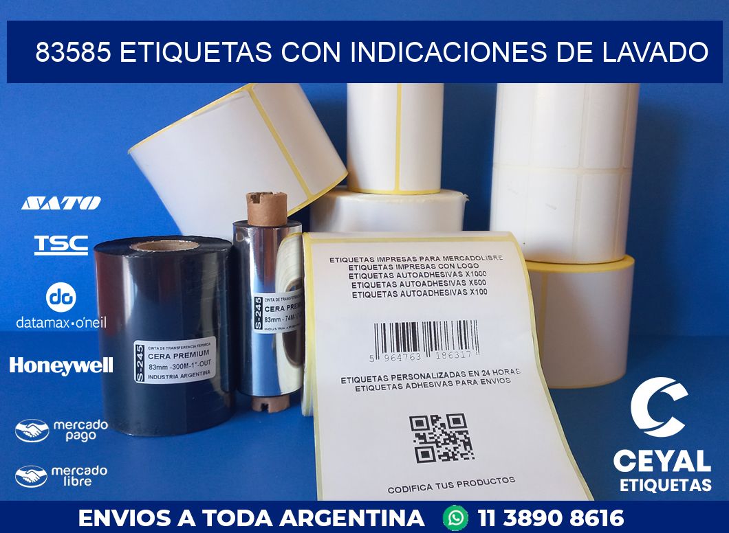 83585 ETIQUETAS CON INDICACIONES DE LAVADO