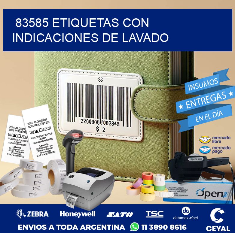 83585 ETIQUETAS CON INDICACIONES DE LAVADO