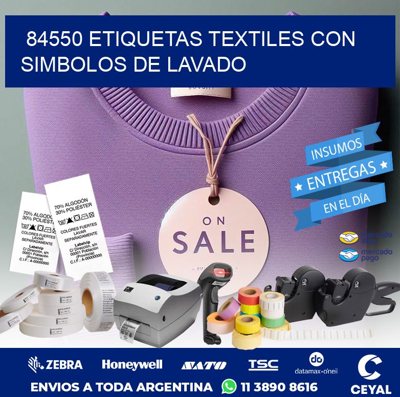 84550 ETIQUETAS TEXTILES CON SIMBOLOS DE LAVADO