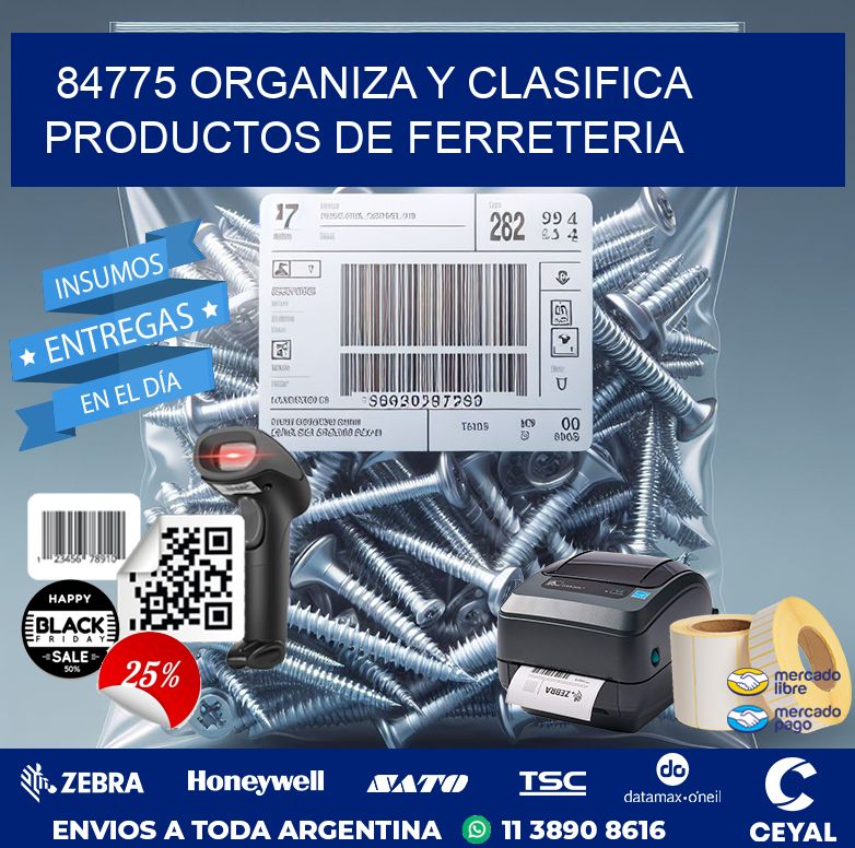 84775 ORGANIZA Y CLASIFICA PRODUCTOS DE FERRETERIA