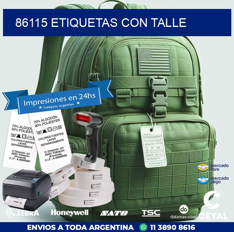 86115 ETIQUETAS CON TALLE