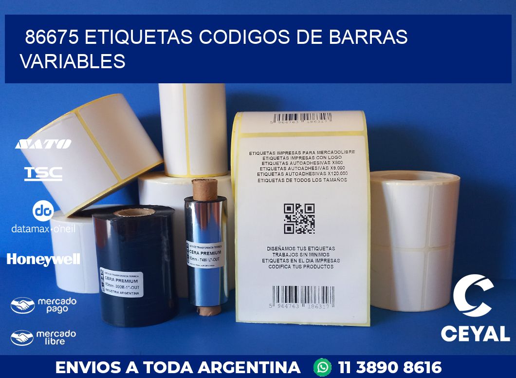 86675 ETIQUETAS CODIGOS DE BARRAS VARIABLES