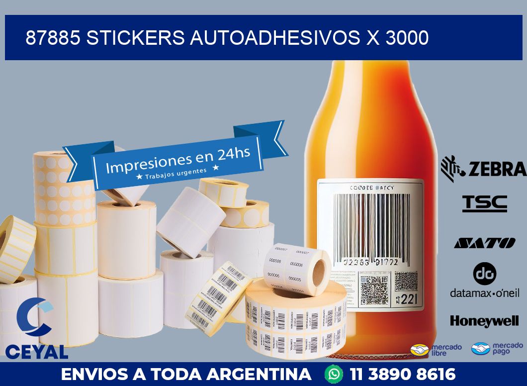 87885 STICKERS AUTOADHESIVOS X 3000