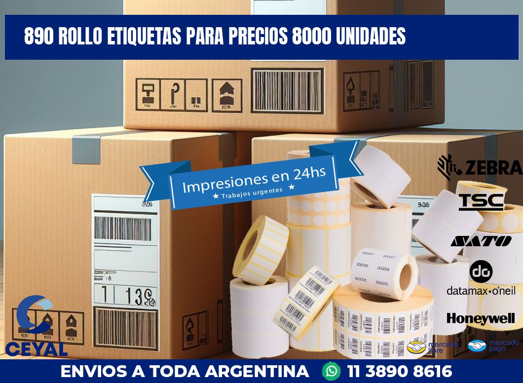 890 ROLLO ETIQUETAS PARA PRECIOS 8000 UNIDADES