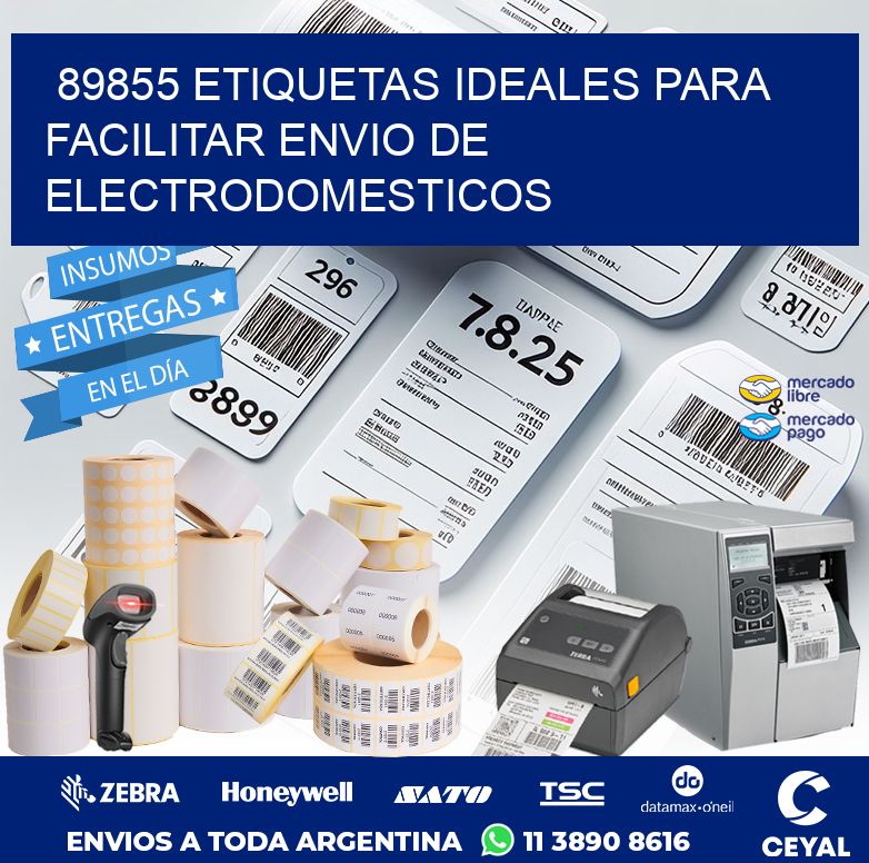 89855 ETIQUETAS IDEALES PARA FACILITAR ENVIO DE ELECTRODOMESTICOS