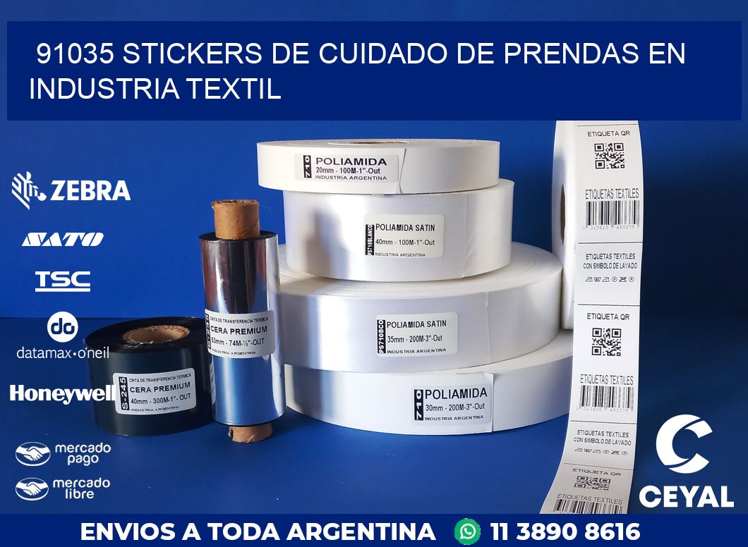 91035 STICKERS DE CUIDADO DE PRENDAS EN INDUSTRIA TEXTIL