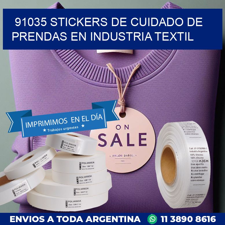 91035 STICKERS DE CUIDADO DE PRENDAS EN INDUSTRIA TEXTIL