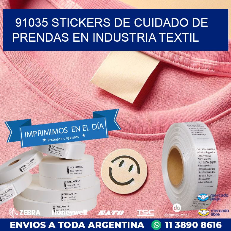 91035 STICKERS DE CUIDADO DE PRENDAS EN INDUSTRIA TEXTIL