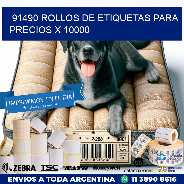 91490 ROLLOS DE ETIQUETAS PARA PRECIOS X 10000