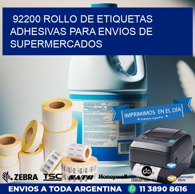 92200 ROLLO DE ETIQUETAS ADHESIVAS PARA ENVIOS DE SUPERMERCADOS