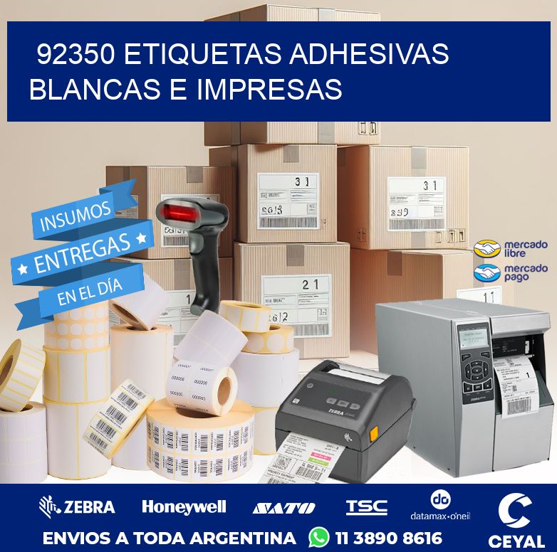 92350 ETIQUETAS ADHESIVAS BLANCAS E IMPRESAS