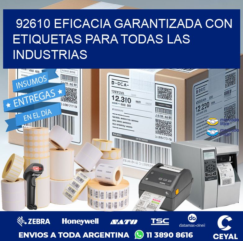 92610 EFICACIA GARANTIZADA CON ETIQUETAS PARA TODAS LAS INDUSTRIAS