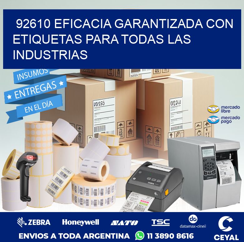 92610 EFICACIA GARANTIZADA CON ETIQUETAS PARA TODAS LAS INDUSTRIAS