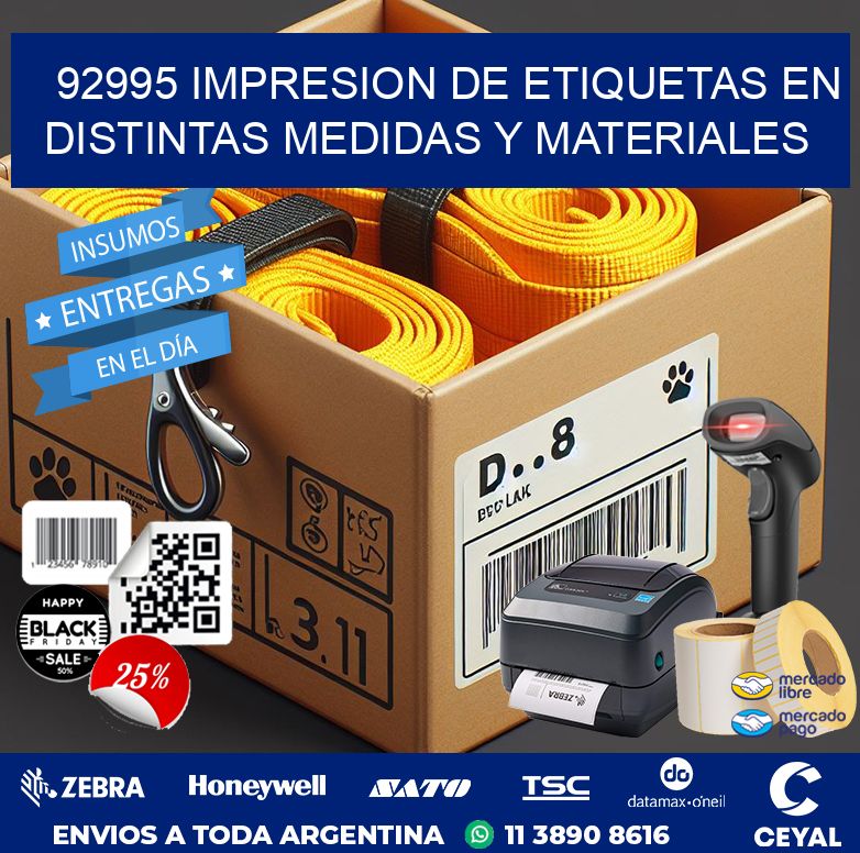 92995 IMPRESION DE ETIQUETAS EN DISTINTAS MEDIDAS Y MATERIALES