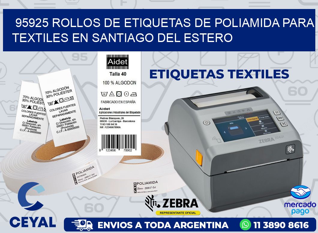 95925 ROLLOS DE ETIQUETAS DE POLIAMIDA PARA TEXTILES EN SANTIAGO DEL ESTERO