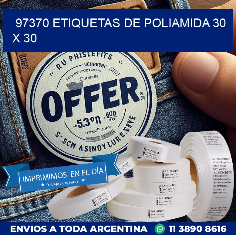 97370 ETIQUETAS DE POLIAMIDA 30 X 30