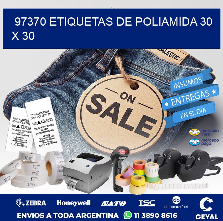 97370 ETIQUETAS DE POLIAMIDA 30 X 30