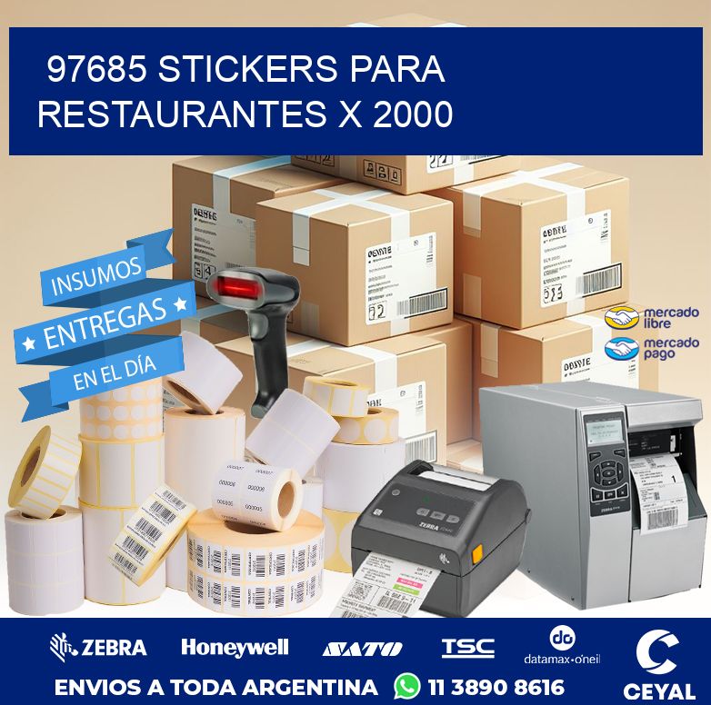 97685 STICKERS PARA RESTAURANTES X 2000