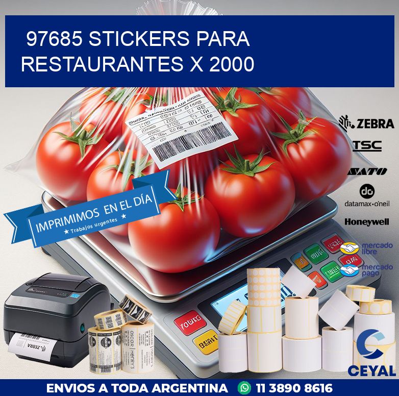 97685 STICKERS PARA RESTAURANTES X 2000