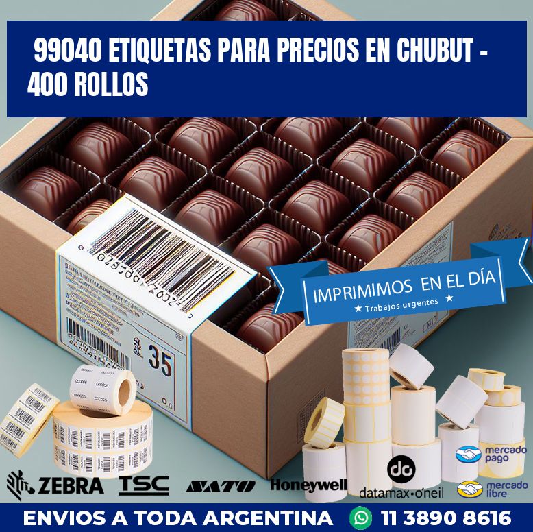 99040 ETIQUETAS PARA PRECIOS EN CHUBUT - 400 ROLLOS