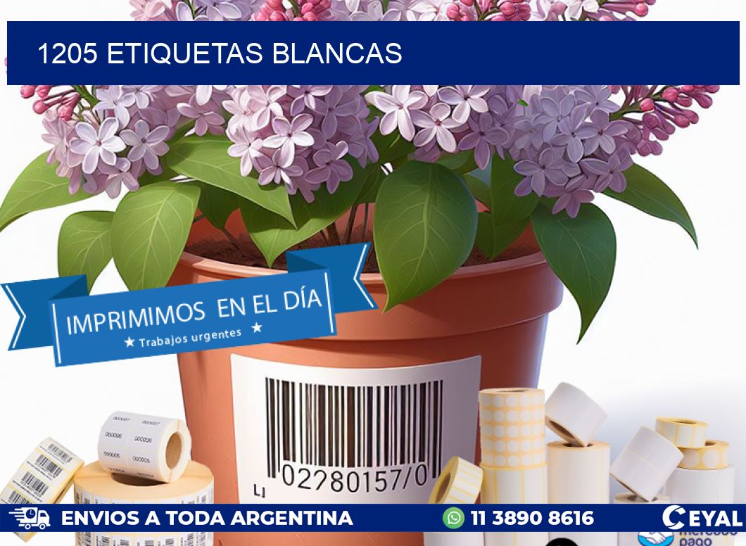 1205 ETIQUETAS BLANCAS