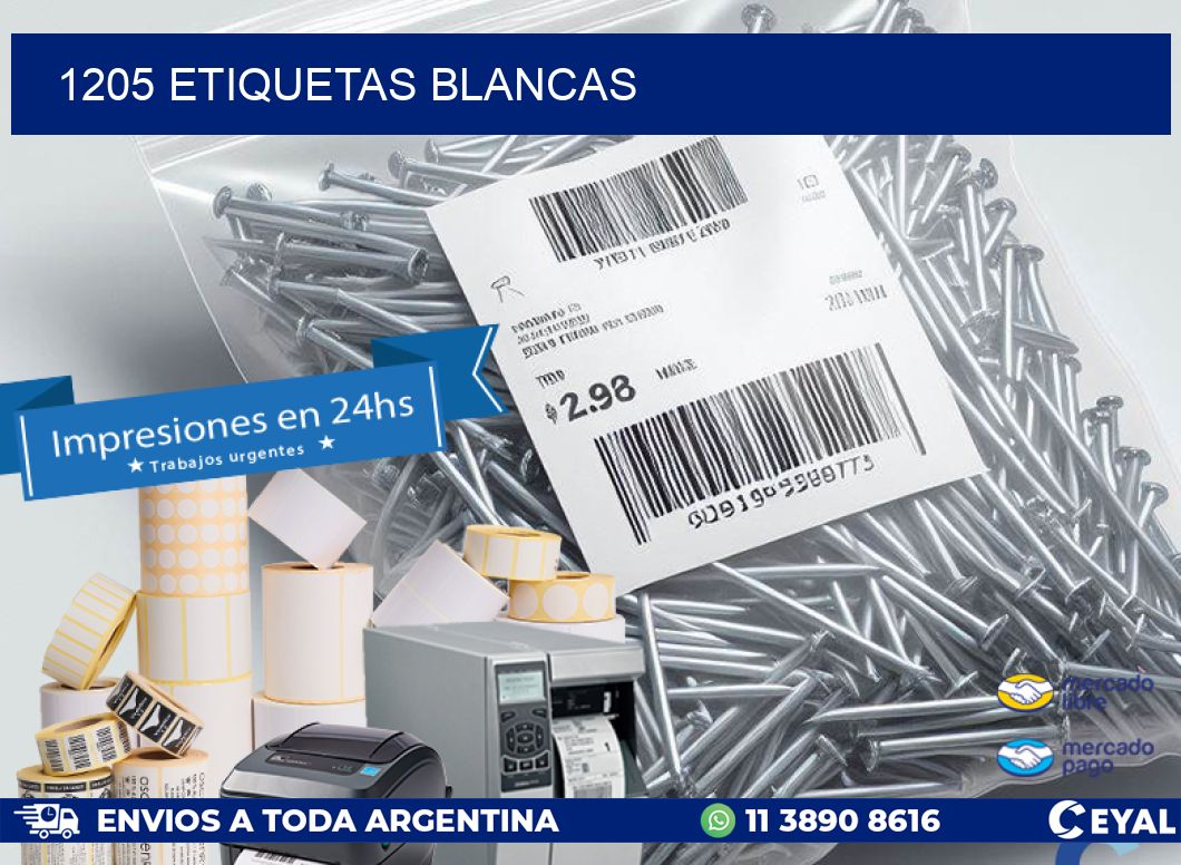 1205 ETIQUETAS BLANCAS