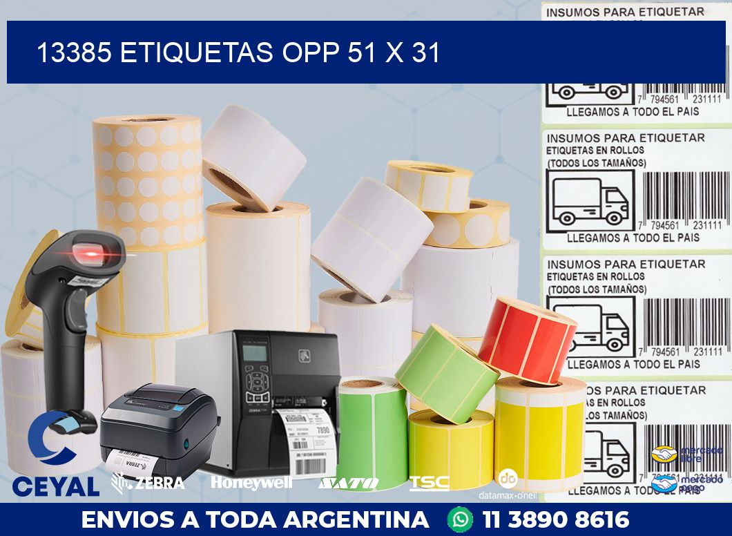13385 ETIQUETAS OPP 51 X 31