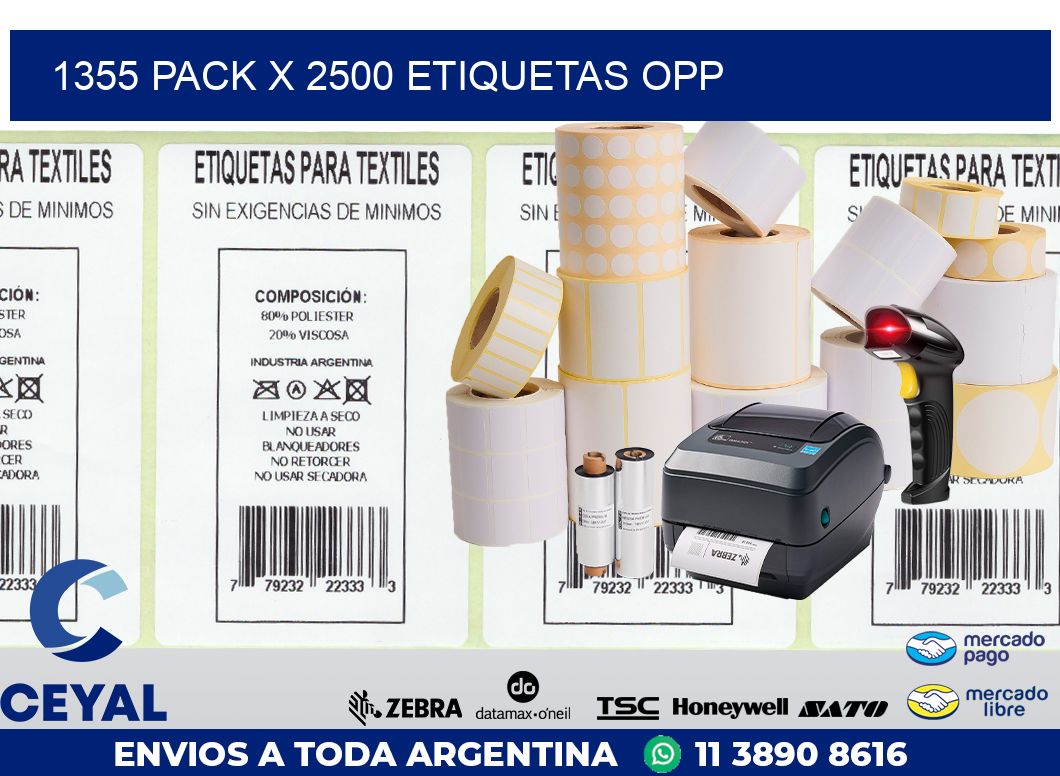 1355 PACK X 2500 ETIQUETAS OPP