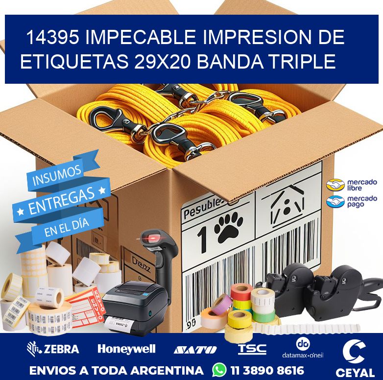 14395 IMPECABLE IMPRESION DE ETIQUETAS 29X20 BANDA TRIPLE