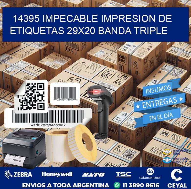 14395 IMPECABLE IMPRESION DE ETIQUETAS 29X20 BANDA TRIPLE