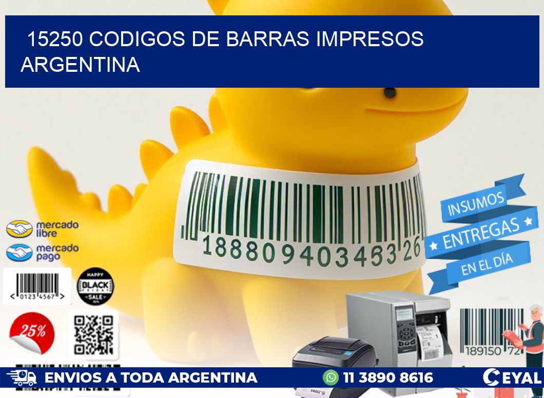 15250 Codigos de barras impresos Argentina