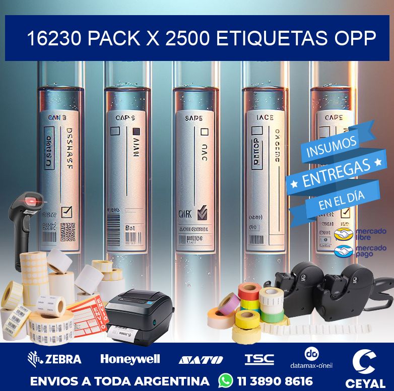 16230 PACK X 2500 ETIQUETAS OPP