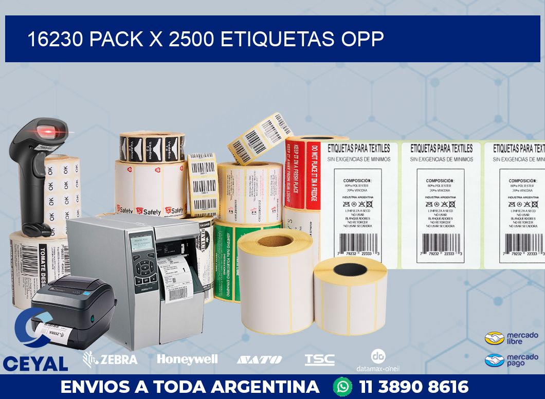 16230 PACK X 2500 ETIQUETAS OPP