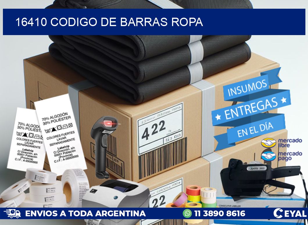16410 CODIGO DE BARRAS ROPA