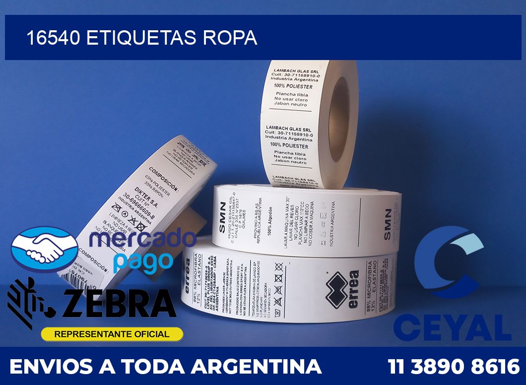 16540 ETIQUETAS ROPA