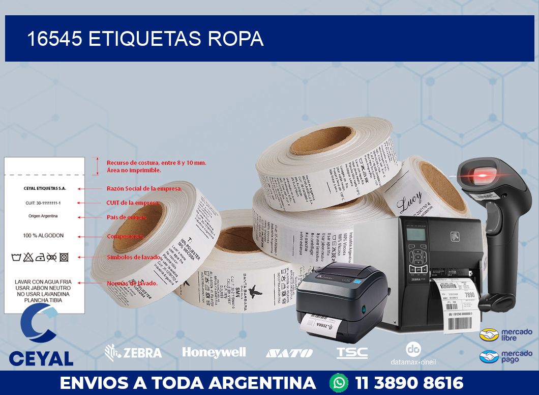 16545 ETIQUETAS ROPA