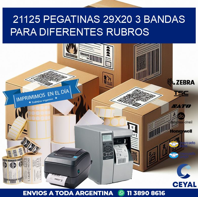 21125 PEGATINAS 29X20 3 BANDAS PARA DIFERENTES RUBROS