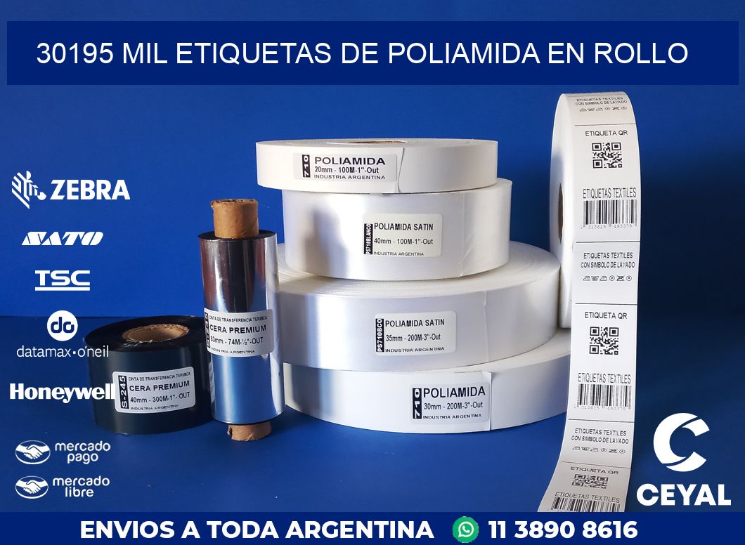 30195 MIL ETIQUETAS DE POLIAMIDA EN ROLLO