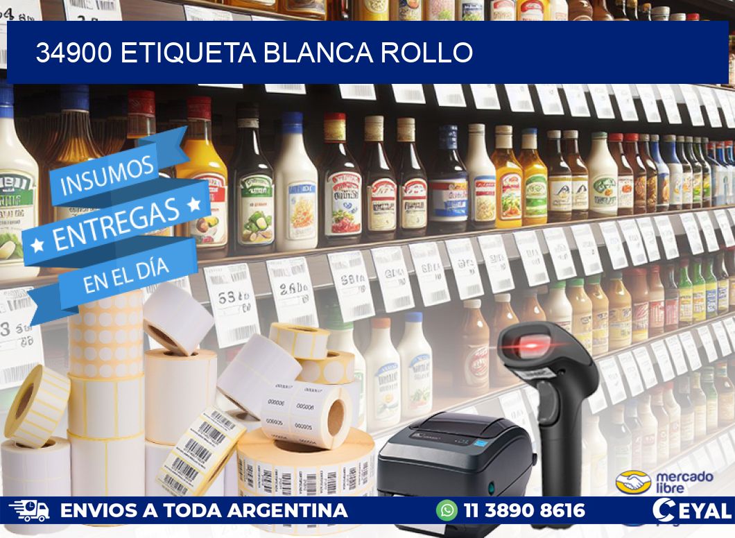 34900 etiqueta blanca rollo