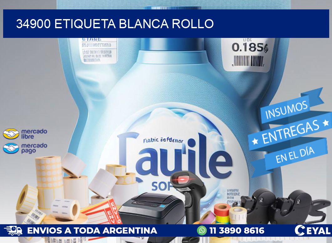 34900 etiqueta blanca rollo