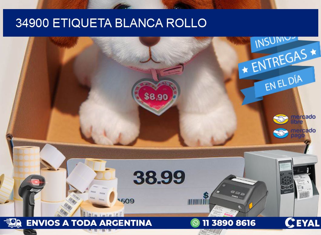 34900 etiqueta blanca rollo