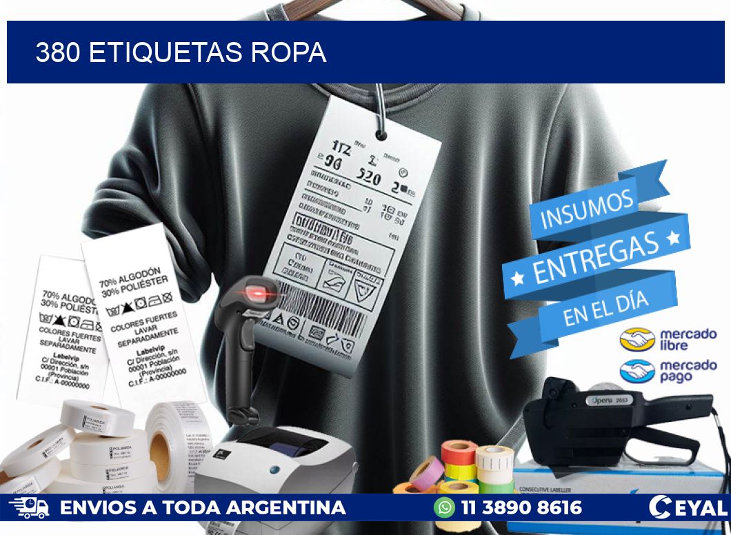 380 ETIQUETAS ROPA