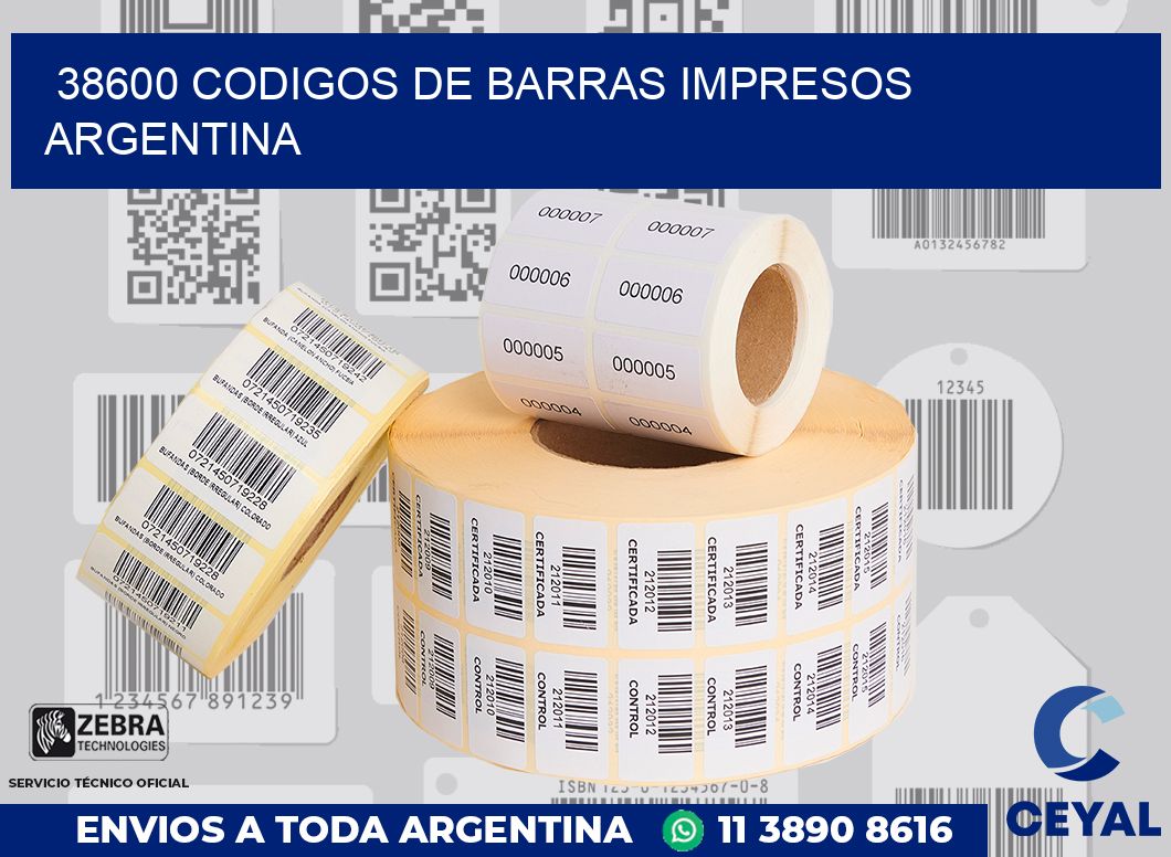 38600 codigos de barras impresos Argentina